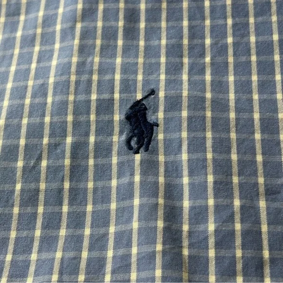 POLO Ralph Lauren Button Down Shirt Men's Blake Blue White Gingham Check Size XL - Picture 5 of 7
